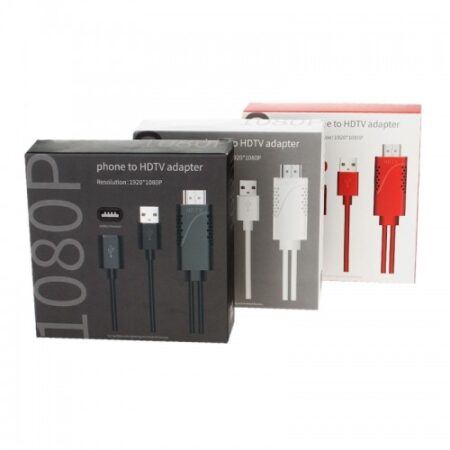 USB MALE + USB 2.0 FEMALE TO HDMI PHONE TO HDTV ADAPTER CABLE