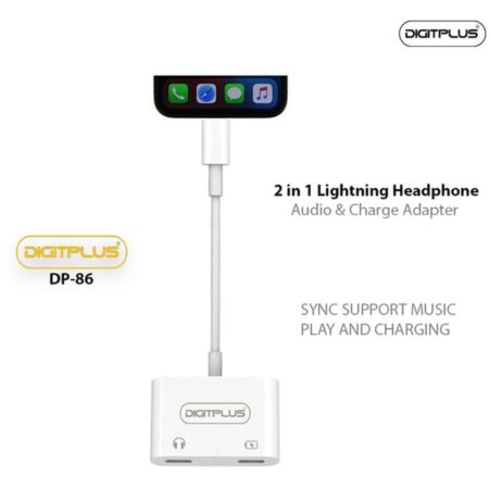 DIGITPLUS-Headphones Jack Adapter for iPhone, 2 in 1 Charger, Aux Audio Splitter