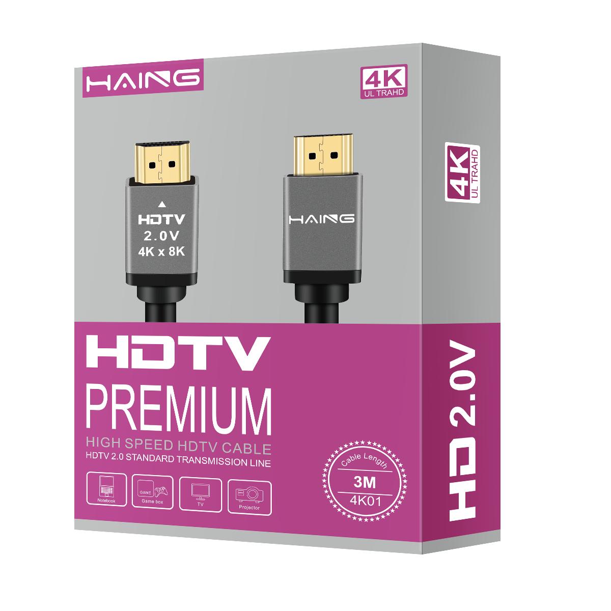 HAING 4K HDTV 2.0V Premium HDMI Cable -3M