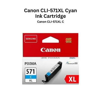 Canon CLI-571XL C Cyan XL Ink Cartridge ChromaLife 100 for PIXMA Printers