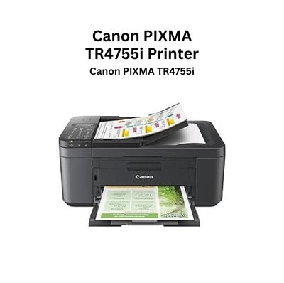 Canon PIXMA TR4755i Wireless 4-in-1 Inkjet Printer Print Copy Scan Fax Wi-Fi ADF (Black)
