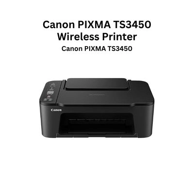 Canon PIXMA TS3450 Wireless All-in-One Inkjet Printer Print Copy Scan (Black)