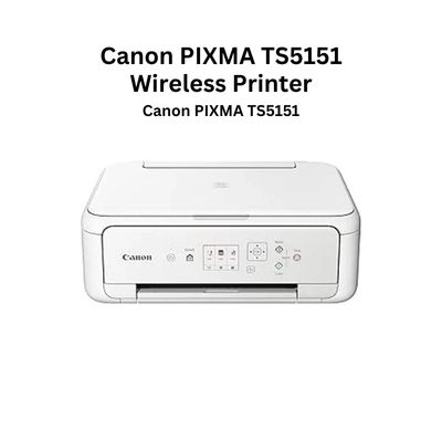Canon PIXMA TS5151 Wireless All-in-One Inkjet Printer Print Copy Scan Auto 2-Sided (White)