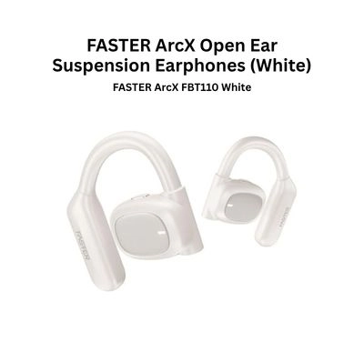 FASTER ArcX FBT-110 Open Ear ENC Suspension Headphones (White)