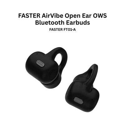 FASTER AirVibe FT01-A Open Ear OWS Bluetooth Earbuds (Black)
