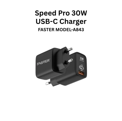 FASTER A843 Speed Pro 30W USB-C Wall Charger (Super PD)