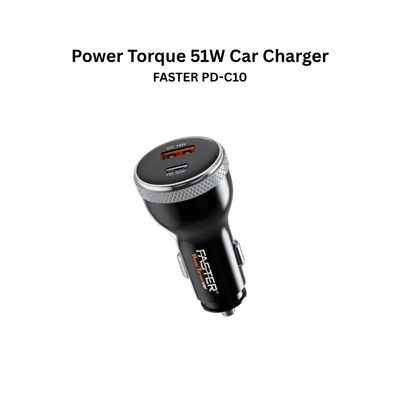 FASTER PD-C10 Power Torque 51W Car Charger (PD 30W + QC 18W)