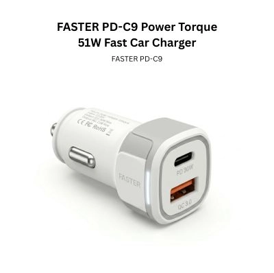 FASTER PD-C9 Power Torque 51W Fast Car Charger