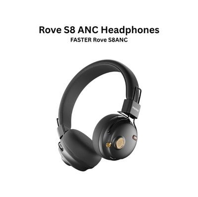 FASTER Rove S8ANC Wireless Headphones - ANC 30H Play Time (Dark Grey)