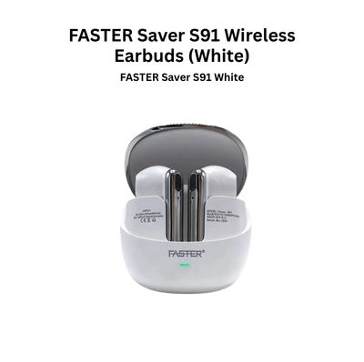 FASTER Saver S91 Deep Bass Wireless Earbuds BT5.3 (White)