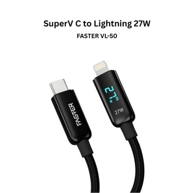 FASTER VL-50 Super V Type-C to Lightning Cable 27W 480Mbps (Digital Display)