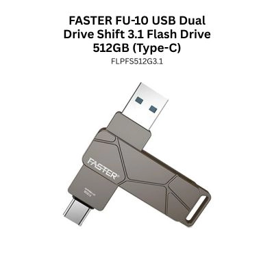 FASTER FU-10 USB Dual Drive Shift 3.1 Flash Drive 512GB (Type-C)