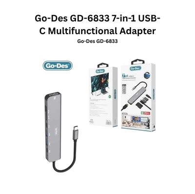 Go-Des GD-6833 7-in-1 USB-C to HDTV Adapter 4K Ultra HD (PD3.0, 4K/60Hz, Multifunction)