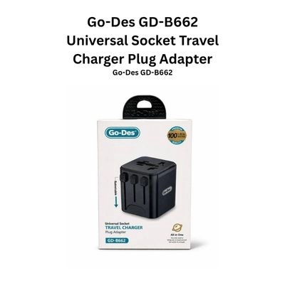 Go-Des GD-B662 Universal Socket Travel Charger Plug Adapter All-in-One UK USA AUS EU