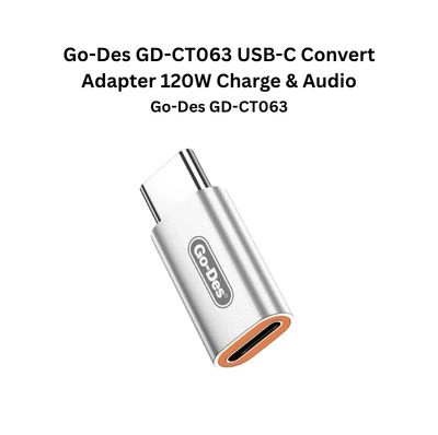 Go-Des GD-CT063 120W Convert Adapter Charge & Audio (Type-C, Fast Charging)