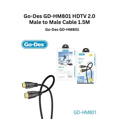 Go-Des GD-HM801 HDTV 2.0 Male to Male Cable 4K 1.5 Meter