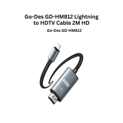 Go-Des GD-HM812 Lightning to HDTV Cable 2M HD Same Frequency (4K, TV, Projector, VR)