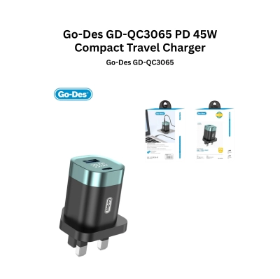 Go-Des GD-QC3065 45W Travel Charger USB + Type-C Compact PD+QC3.0