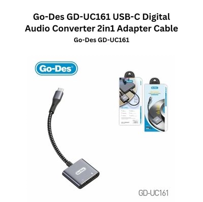 Go-Des GD-UC161 USB-C Digital Audio Converter 2-in-1 Adapter Cable Audio & Charge
