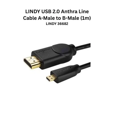 Lindy USB 2.0 Anthra Line USB-A to USB-B Cable 1m