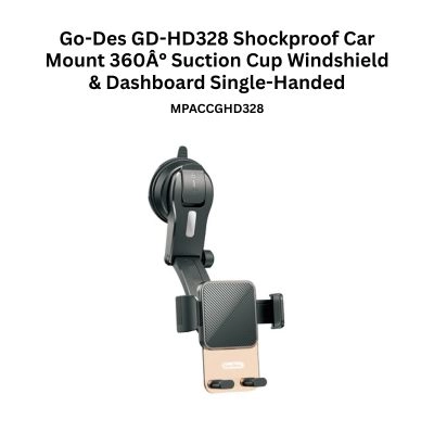 Go-Des GD-HD328 Shockproof Car Mount 360Â° Suction Cup Windshield & Dashboard Single-Handed