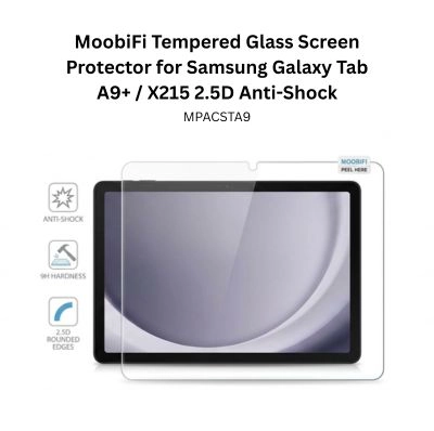 MoobiFi Tempered Glass Screen Protector for Samsung Galaxy Tab A9+ / X215 2.5D Anti-Shock