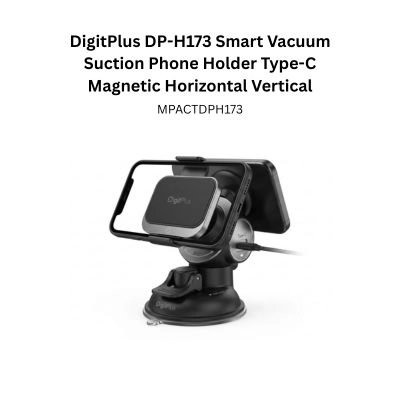 DigitPlus DP-H173 Smart Vacuum Suction Phone Holder Type-C Magnetic Horizontal Vertical