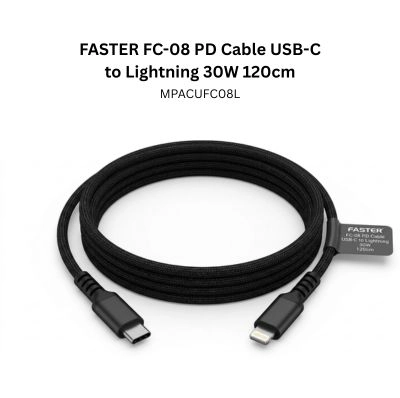 FASTER FC-08 PD Cable USB-C to Lightning 30W 120cm