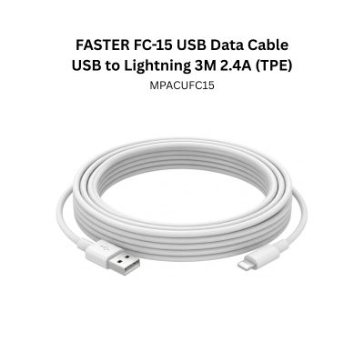 FASTER FC-15 USB Data Cable USB to Lightning 3M 2.4A (TPE)