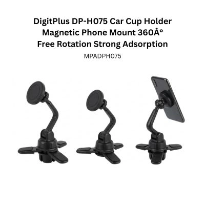 DigitPlus DP-H075 Car Cup Holder Magnetic Phone Mount 360Â° Free Rotation Strong Adsorption