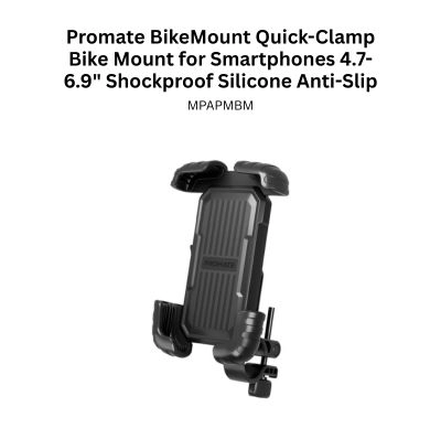 Promate BikeMount Quick-Clamp Bike Mount for Smartphones 4.7-6.9" Shockproof Silicone Anti-Slip