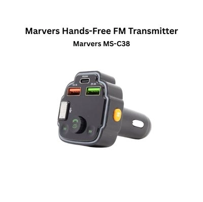 Marvers MS-C38 Hands-Free Wireless Car Music Player FM Transmitter PD + 2USB Fast Charging