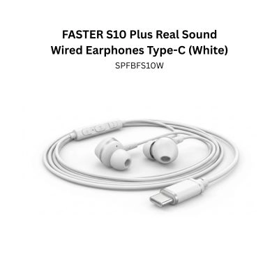 FASTER S10 Plus Real Sound Wired Earphones Type-C (White)