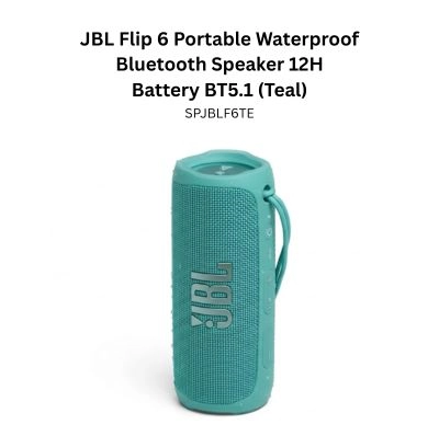 JBL Flip 6 Portable Waterproof Bluetooth Speaker 12H Battery BT5.1 (Teal)