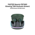 FASTER Neonix FBT-460 ENC Glowing Wireless Earbuds (Black)