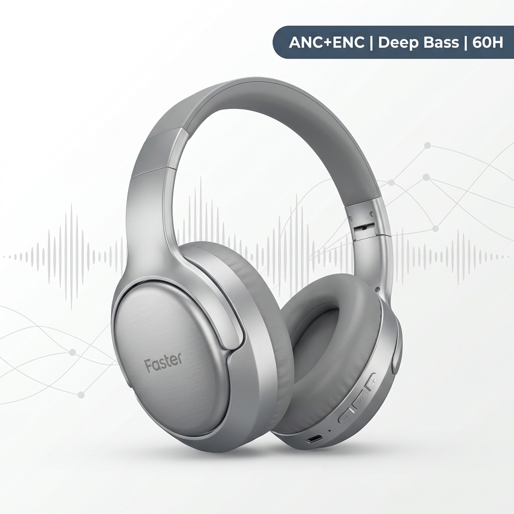 FASTER-S5-Pro-Stereo-Headphones-ANC-ENC-Deep-Bass-60H-SilverGrey