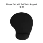 Mouse Pad with Gel Wrist Support (Black)