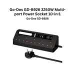 Go-Des GD-B926 3500W Guard Series Multi-port Power Socket (3 UK Sockets, 2 Type-C 20W, 3 USB, Anti-static)