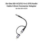 Go-Des GD-UC173 2-in-1 OTG Audio Cable 3.5mm Connector Adapter Plug and Play