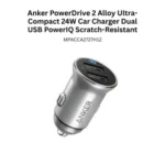 Anker PowerDrive 2 Alloy Ultra-Compact 24W Car Charger Dual USB PowerIQ Scratch-Resistant