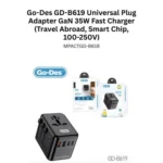 Go-Des GD-B619 Universal Plug Adapter GaN 35W Fast Charger (Travel Abroad, Smart Chip, 100-250V)