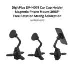 DigitPlus DP-H075 Car Cup Holder Magnetic Phone Mount 360Â° Free Rotation Strong Adsorption